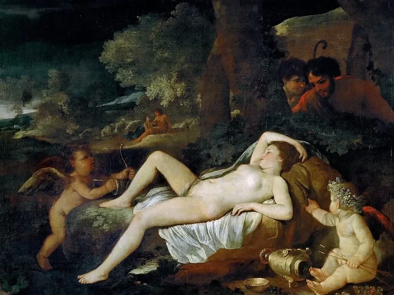 1594-Nicolas Poussin - Venere a riposo con Cupido